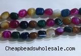 CNG8199 15.5 inches 10*14mm nuggets striped agate beads wholesale