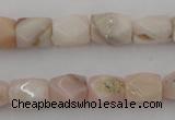 CNG824 15.5 inches 9*12mm faceted nuggets pink opal gemstone beads