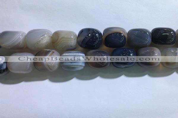 CNG8318 15.5 inches 15*20mm nuggets striped agate beads wholesale