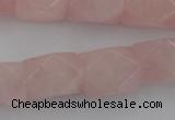 CNG833 15.5 inches 13*18mm faceted nuggets rose quartz beads