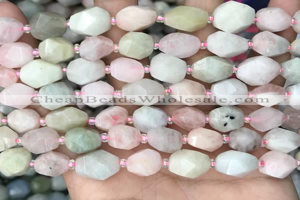 CNG8516 15.5 inches 8*12mm - 10*15mm faceted nuggets morganite beads