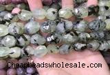 CNG8567 12*16mm - 15*20mm faceted nuggets green rutilated quartz beads