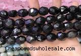 CNG8574 12*16mm - 15*20mm faceted nuggets black obsidian beads