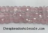 CNG8611 10*13mm - 12*16mm faceted freeform rose quartz beads