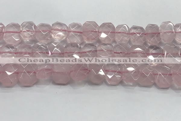 CNG8611 10*13mm - 12*16mm faceted freeform rose quartz beads