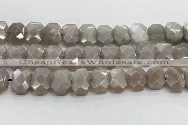 CNG8615 10*13mm - 12*16mm faceted freeform moonstone beads