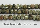 CNG8619 10*13mm - 12*16mm faceted freeform rhyolite beads