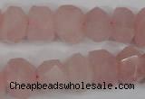 CNG863 15.5 inches 10*14mm faceted nuggets rose quartz beads