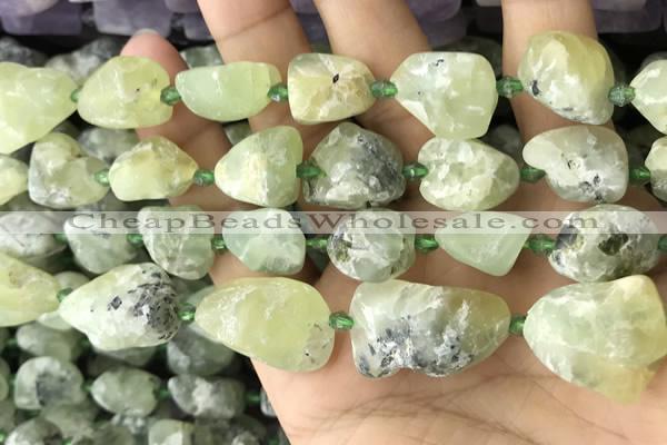 CNG8663 12*16mm - 18*25mm nuggets green rutilated quartz beads