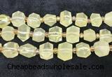 CNG8673 12*20mm - 20*33mm faceted nuggets lemon quartz beads