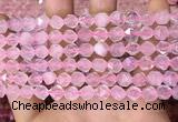 CNG8690 15.5 inches 6mm faceted nuggets rose quartz beads