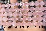 CNG8692 15.5 inches 10mm faceted nuggets rose quartz beads