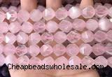 CNG8694 15.5 inches 12mm faceted nuggets rose quartz beads