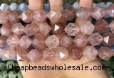 CNG8699 15.5 inches 14mm faceted nuggets strawberry quartz beads