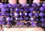 CNG8702 15.5 inches 10mm faceted nuggets amethyst gemstone beads