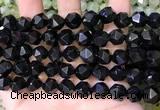 CNG8739 15.5 inches 12mm faceted nuggets black agate beads