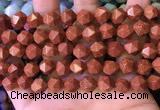 CNG8768 15.5 inches 10mm faceted nuggets goldstone beads wholesale