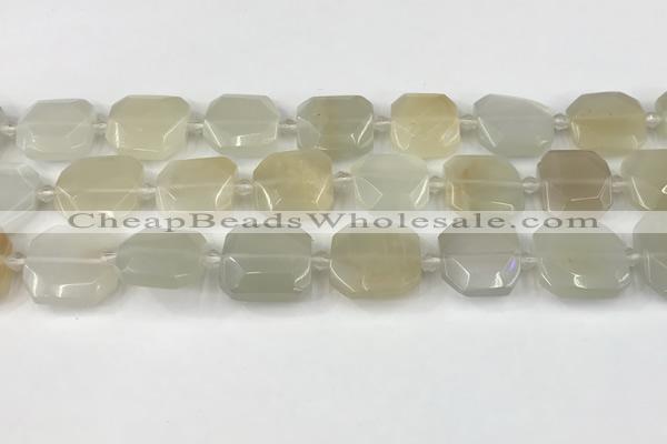 CNG8807 15.5 inches 16mm - 20mm faceted freeform moonstone beads