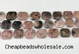 CNG8814 15.5 inches 16mm - 20mm faceted freeform rhodonite beads