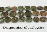 CNG8822 15.5 inches 16mm - 20mm faceted freeform rhyolite beads