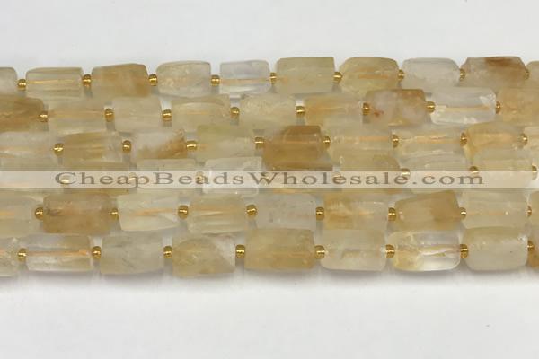 CNG8850 15.5 inches 8*12mm - 10*16mm nuggets matte citrine beads