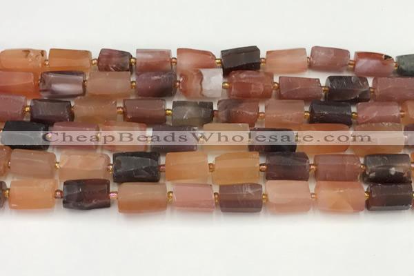 CNG8861 15.5 inches 8*12mm - 10*16mm nuggets matte carnelian beads