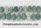 CNG8902 10*25mm - 14*30mm faceted nuggets amazonite beads