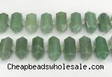 CNG8915 10*25mm - 15*30mm faceted nuggets green aventurine beads