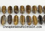 CNG8918 10*25mm - 15*30mm faceted nuggets yellow tiger eye beads