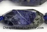 CNG8941 15*30mm - 16*38mm faceted nuggets sodalite beads