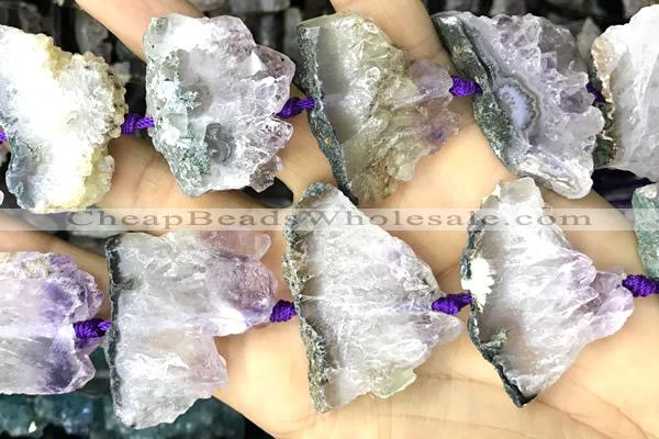 CNG8960 15 inches 22*30mm - 30*40mm freeform druzy amethyst beads