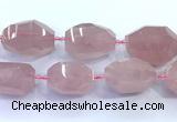 CNG8977 15 inches 25*35mm - 30*40mm faceted nuggets rose quartz beads