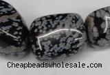 CNG91 15.5 inches 14*16mm - 20*30mm nuggets snowflake obsidian beads