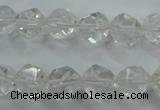 CNG912 15 inches 10mm faceted nuggets white crystal beads