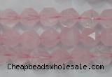 CNG920 15 inches 10mm faceted nuggets rose quartz beads