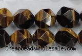 CNG940 15 inches 16mm faceted nuggets yellow tiger eye beads