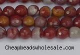 CNJ308 15.5 inches 4mm faceted round noreena jasper beads