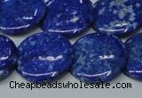 CNL1303 15.5 inches 22mm flat round natural lapis lazuli beads