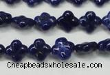 CNL1305 15.5 inches 10mm carved flower natural lapis lazuli beads