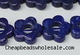 CNL1311 15.5 inches 18mm carved flower natural lapis lazuli beads