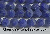 CNL1665 15.5 inches 6mm faceted nuggets matte lapis lazuli beads