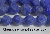 CNL1666 15.5 inches 8mm faceted nuggets matte lapis lazuli beads