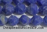 CNL1667 15.5 inches 10mm faceted nuggets matte lapis lazuli beads