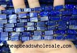 CNL1689 4mm round & 5*10mm - 6*12mm cuboid lapis lazuli beads