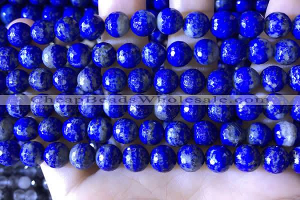 CNL1709 15.5 inches 8mm faceted round lapis lazuli beads