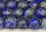 CNL1735 15 inches 6mm faceted round lapis lazuli beads