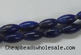 CNL235 15.5 inches 6*12mm rice natural lapis lazuli beads wholesale