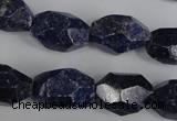 CNL441 15.5 inches 12*20mm faceted nuggets natural lapis lazuli beads