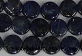 CNL452 15.5 inches 12mm flat round natural lapis lazuli beads