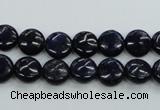 CNL922 15.5 inches 8mm flat round natural lapis lazuli gemstone beads